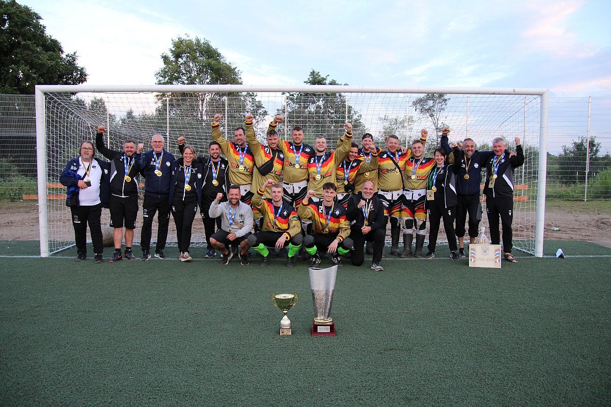 Motoball-Europameisterschaft 2026, Motorsport Team Germany Motoball Team Germany feiert den EM-Titel 2026.