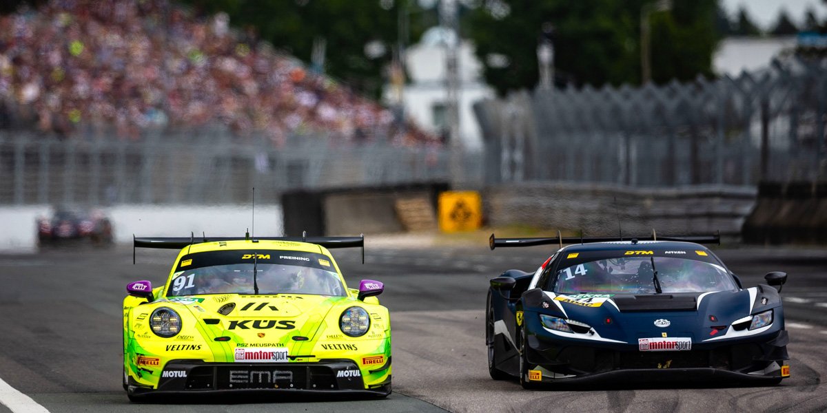 DTM Norisring 2025, Thomas Preining (l) vor Jack Aitken (r)